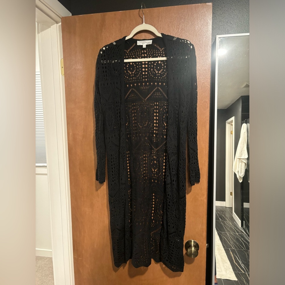 Chelsea & Theodore Long Croqueted Cardigan